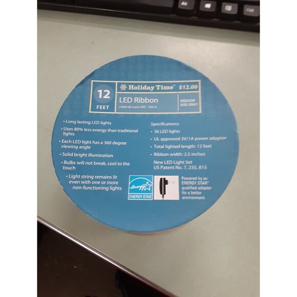 12 ft. Pre-Lit LED Red Ribbon Garland NEW - Picture 4 of 6